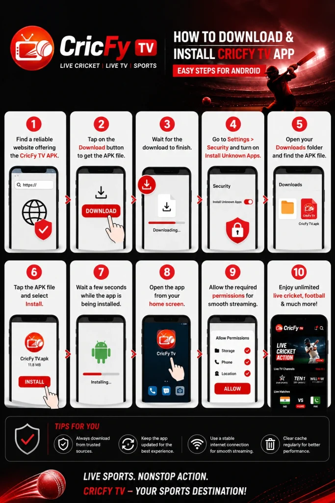 Download CricFy TV App